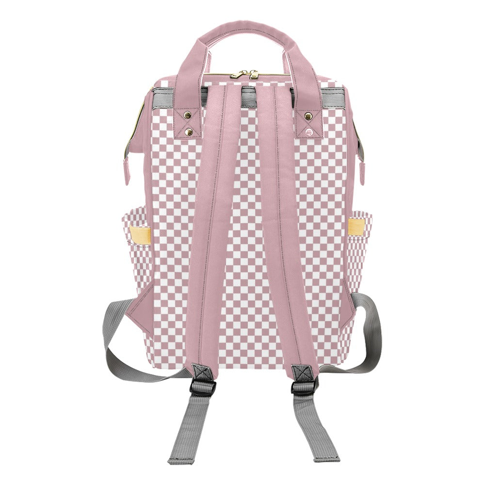 DIAPER BAG BACKPACK | PINK CHECKERED