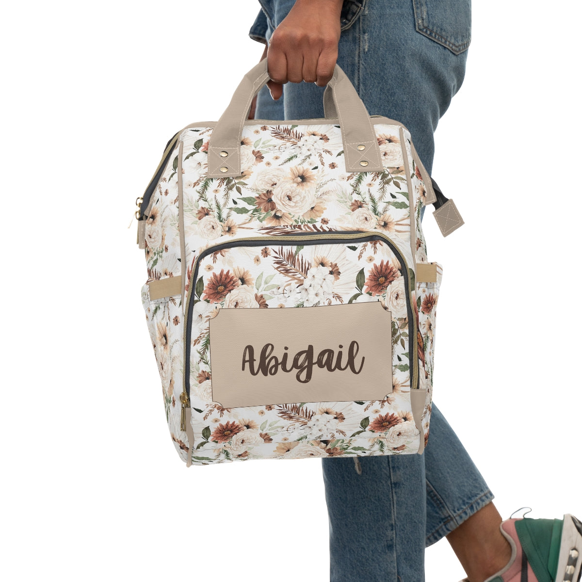 PERSONALIZED DIAPER BAG BACKPACK - BOHO FLORAL