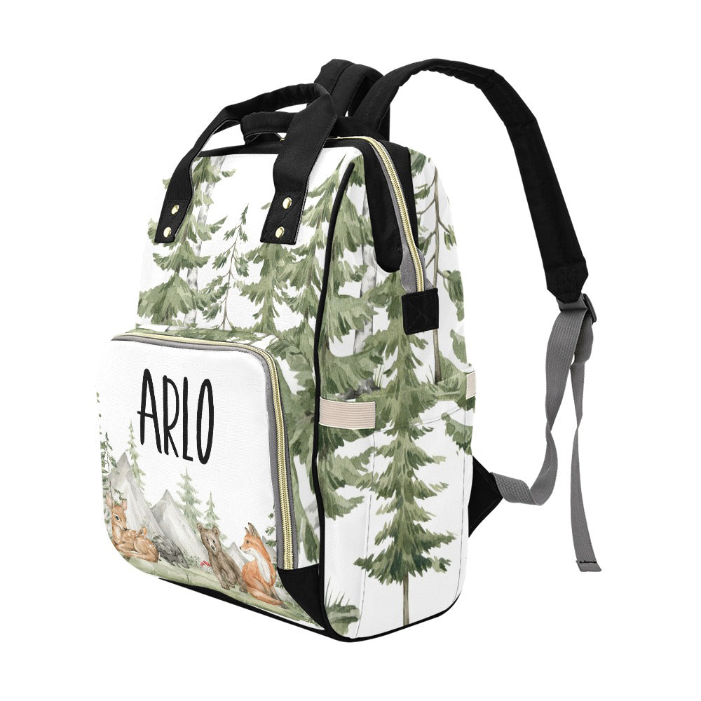DIAPER BAG BACKPACK - PERSONALIZED WOODLAND ANIMALS