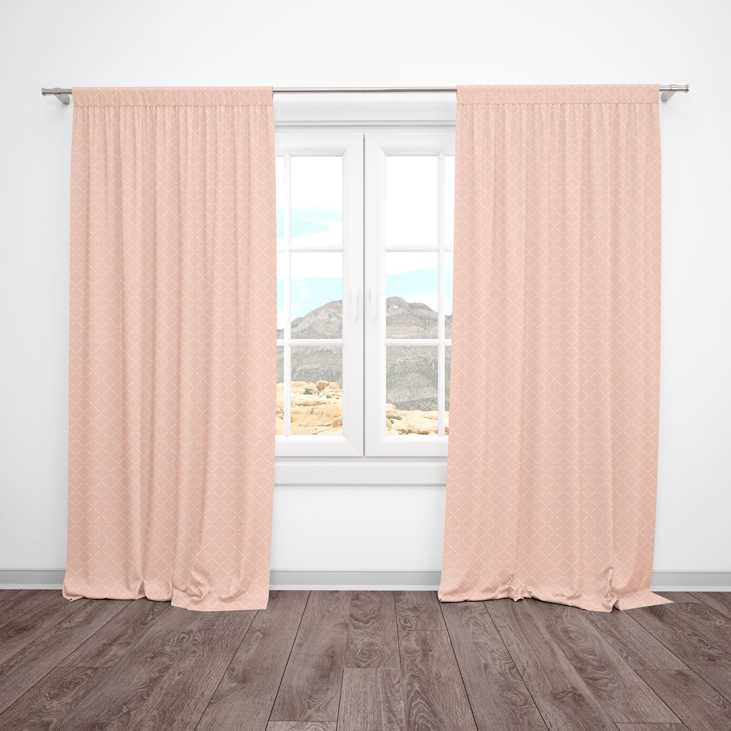 CURTAINS - FAULTY ARROW IN DUSTY PEACH