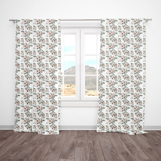 CURTAINS - BLUSH PINK SAGE FLORAL