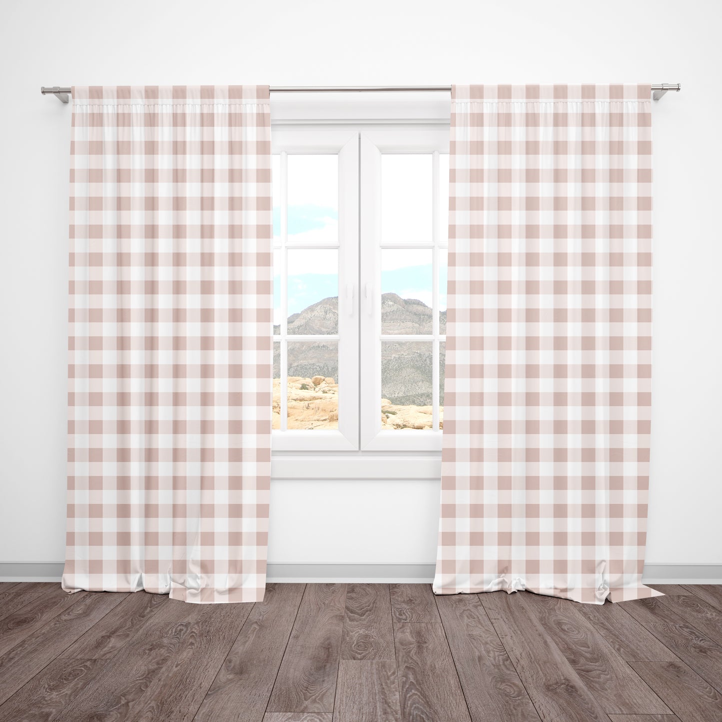 CURTAINS - PINK BLUSH GINGHAM