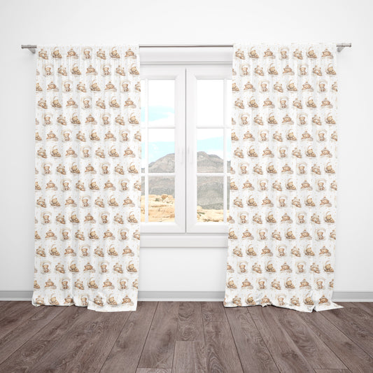 CURTAINS - NEUTRAL TEDDY BEARS