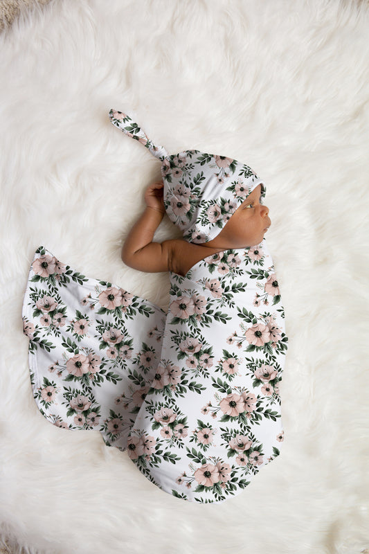 SWADDLE - BLUSH PINK SAGE FLORAL