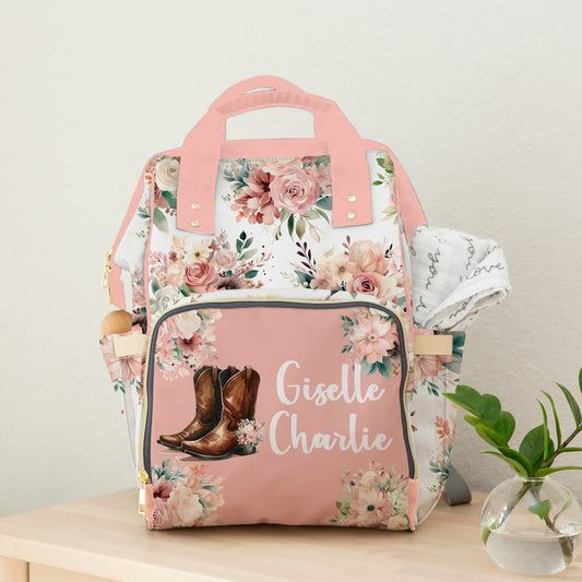 PERSONALIZED DIAPER BAG BACKPACK | COWGIRL FLORAL WESTERN
