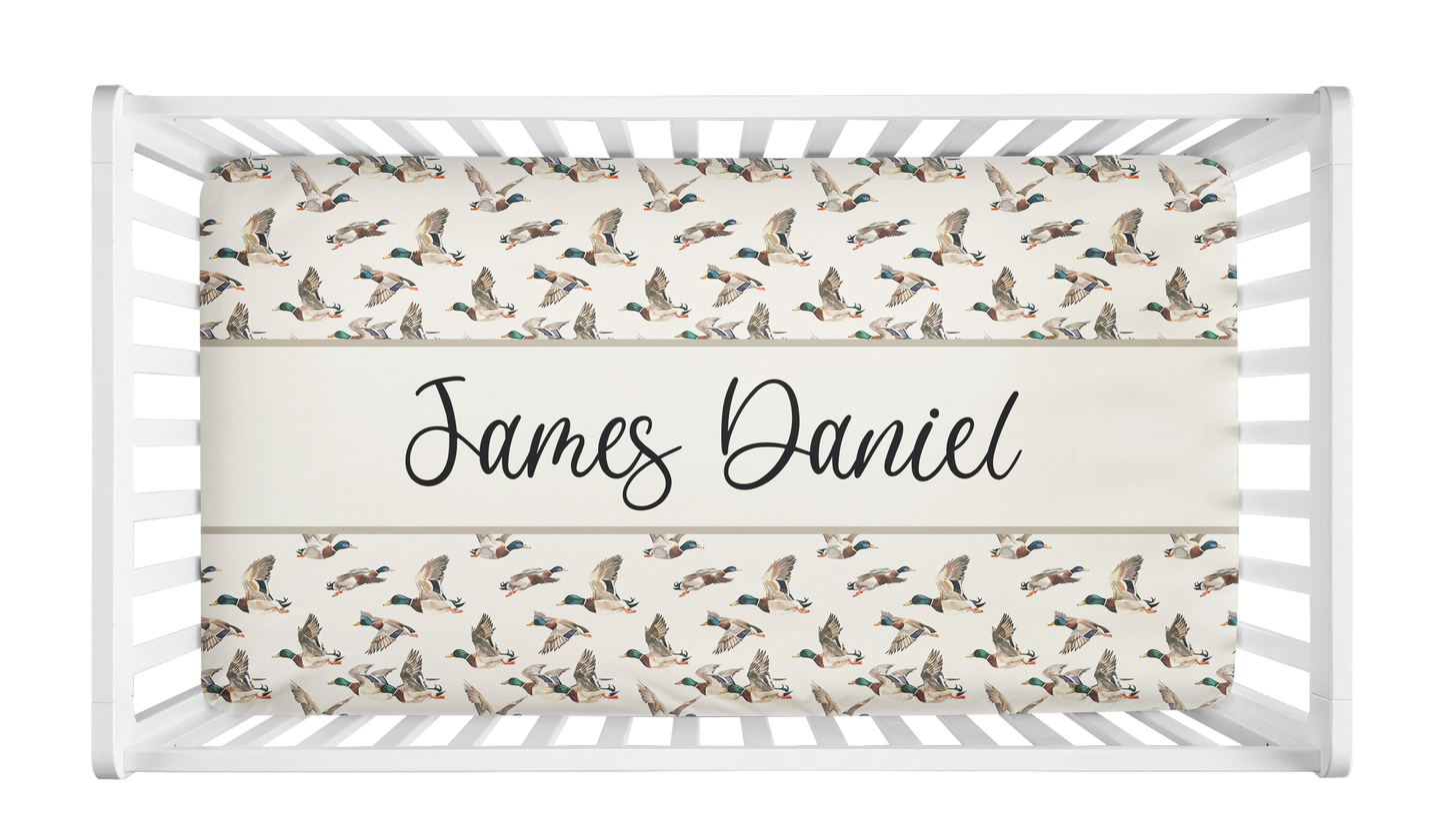 CRIB SHEET - PERSONALIZED MALLARD DUCK