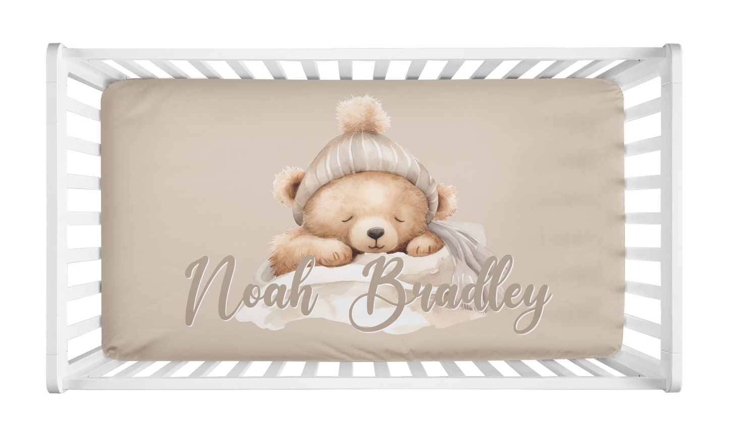 CRIB BEDDING - NEUTRAL TEDDY BEAR