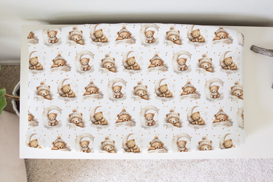 CHANGE PAD COVER - NEUTRAL TEDDY BEARS