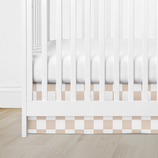 CRIB SKIRT - NEUTRAL TAN CHECKER