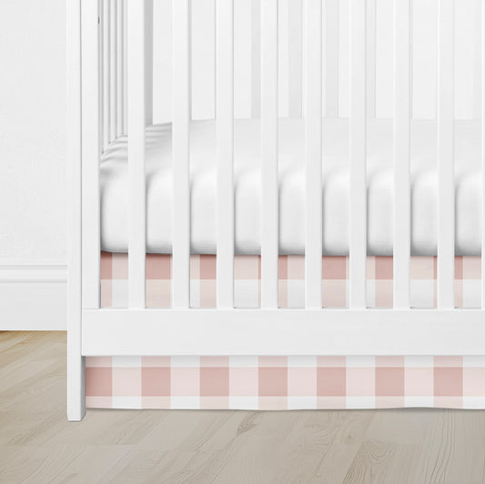 CRIB SKIRT - PINK BLUSH GINGHAM