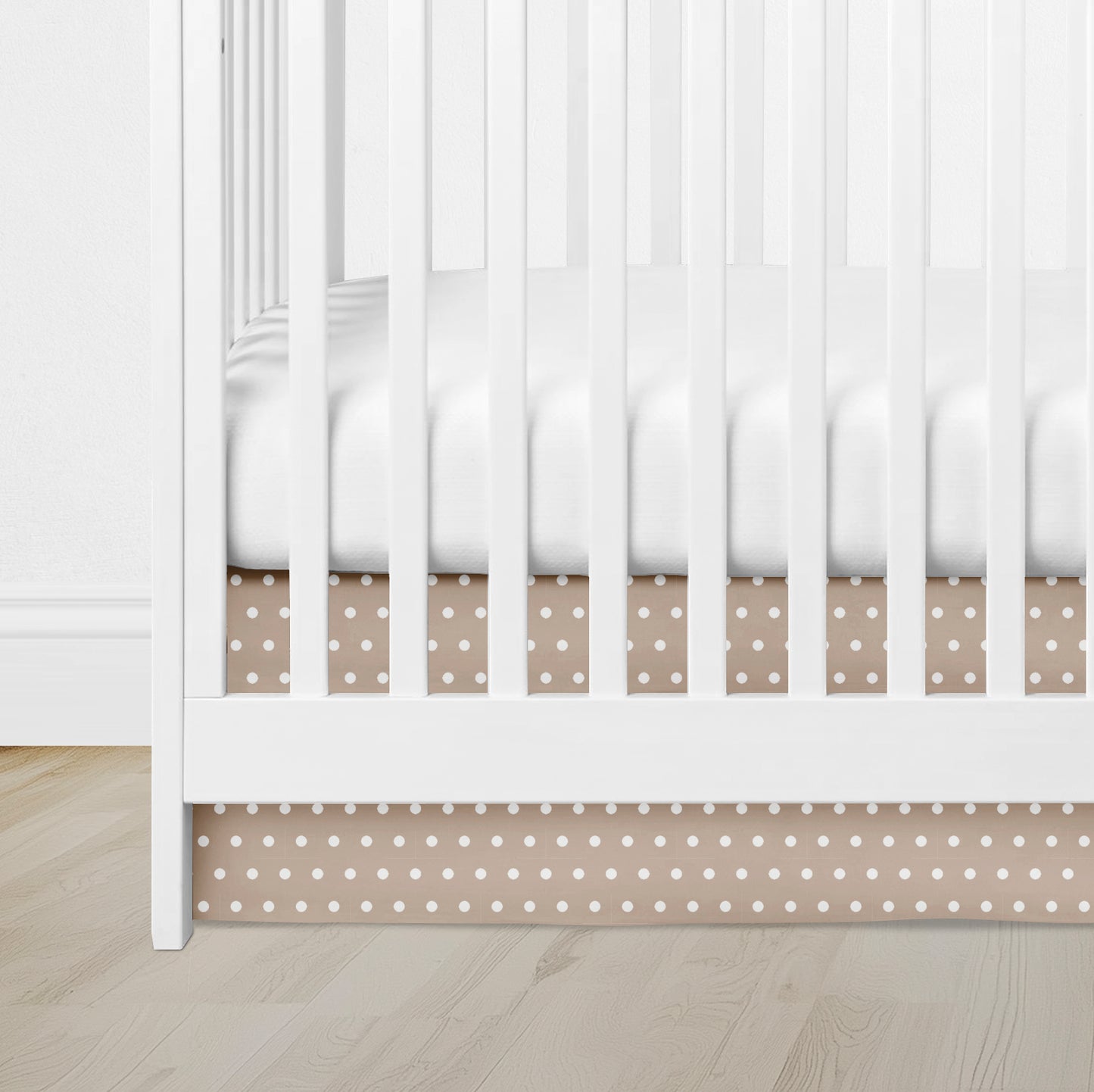 CRIB SKIRT - TAN POLKA DOT