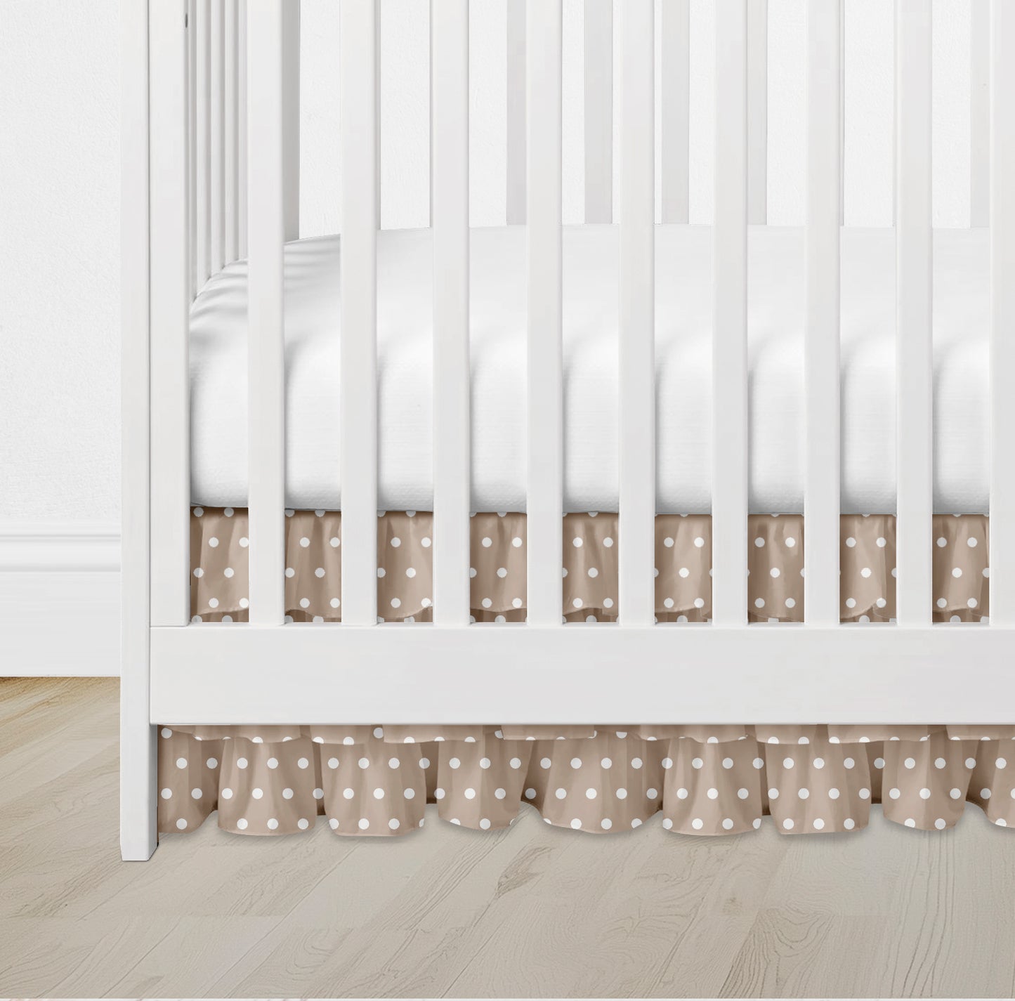 CRIB SKIRT - TAN POLKA DOT