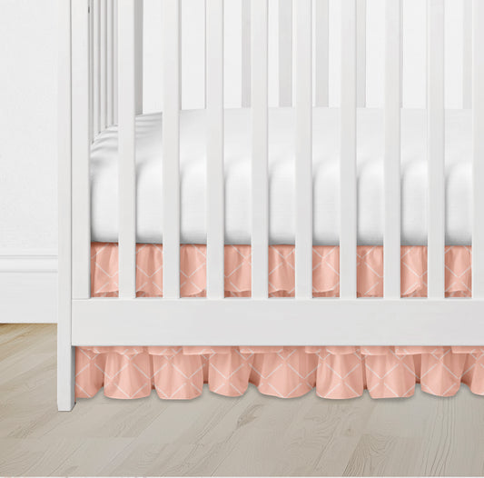 CRIB SKIRT - FAULTY ARROW IN DUSTY PEACH