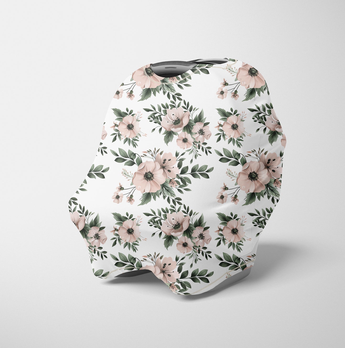 CAR SEAT COVER - BLUSH PINK SAGE FLORAL