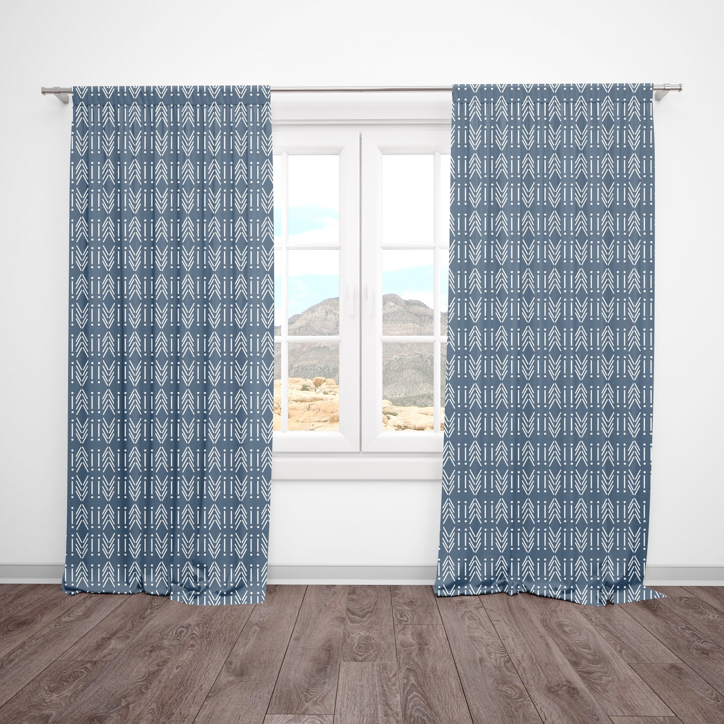 CURTAINS - BLUE MUD CLOTH