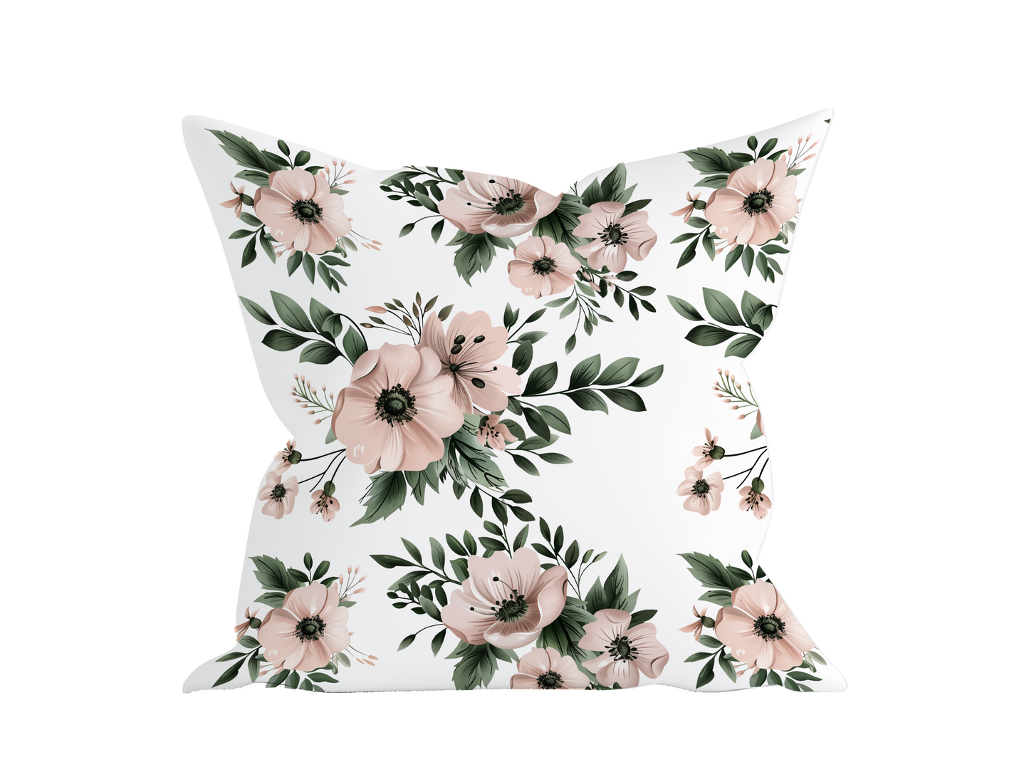 THROW PILLOW - BLUSH PINK SAGE FLORAL