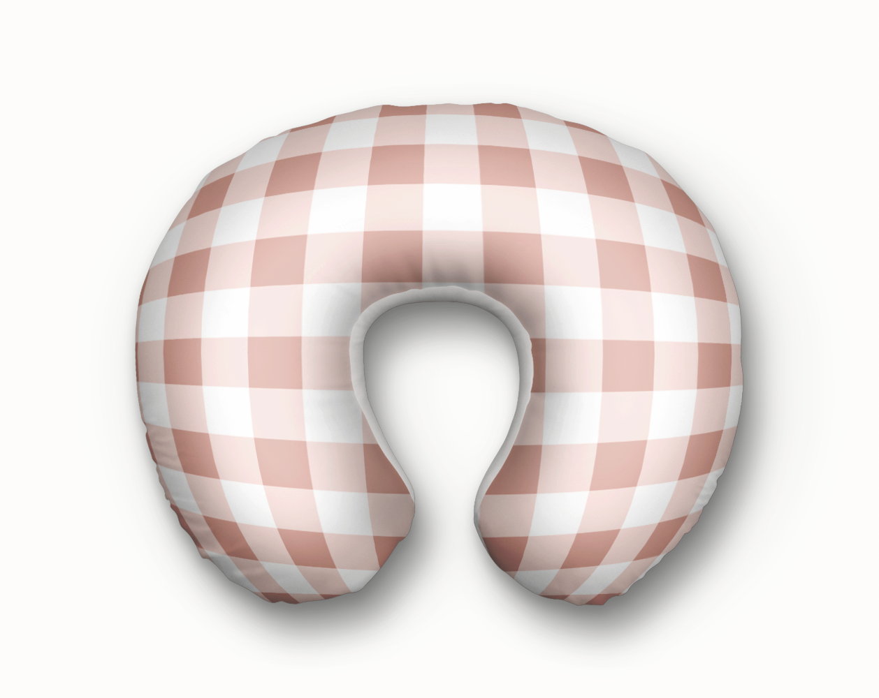 NURSING PILLOW COVER - BLUSH PINK GINGHAM