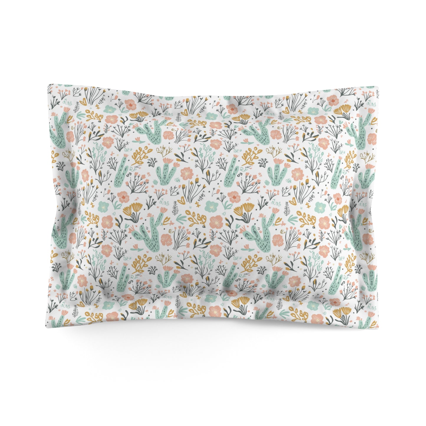 Boho Desert Bloom Bedding – Personalized Name Pillow – Twin, Queen, King Sizes