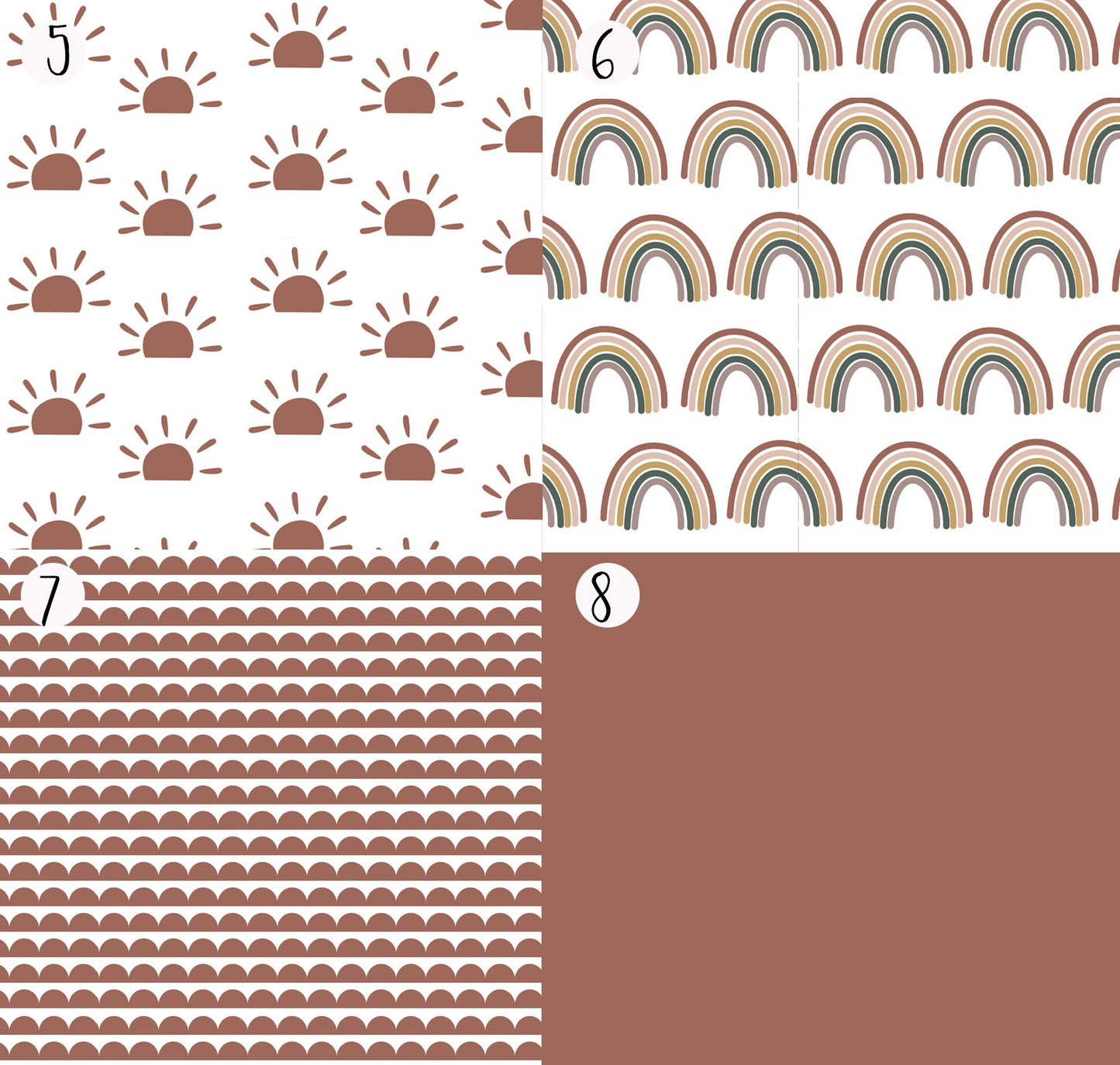 Custom Nursery Decor and Crib Bedding - Choose Your Own Patterns - Earth Tones and Modern Designs