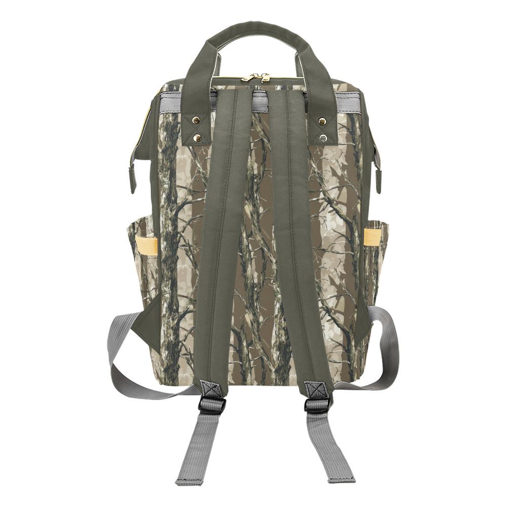 Camo Diaper Bag, Bottomland Camo Baby Bag, Hunting Green and Brown Backpack Baby Boy Diaper Bag with Personalization, Baby Boy Shower Gift