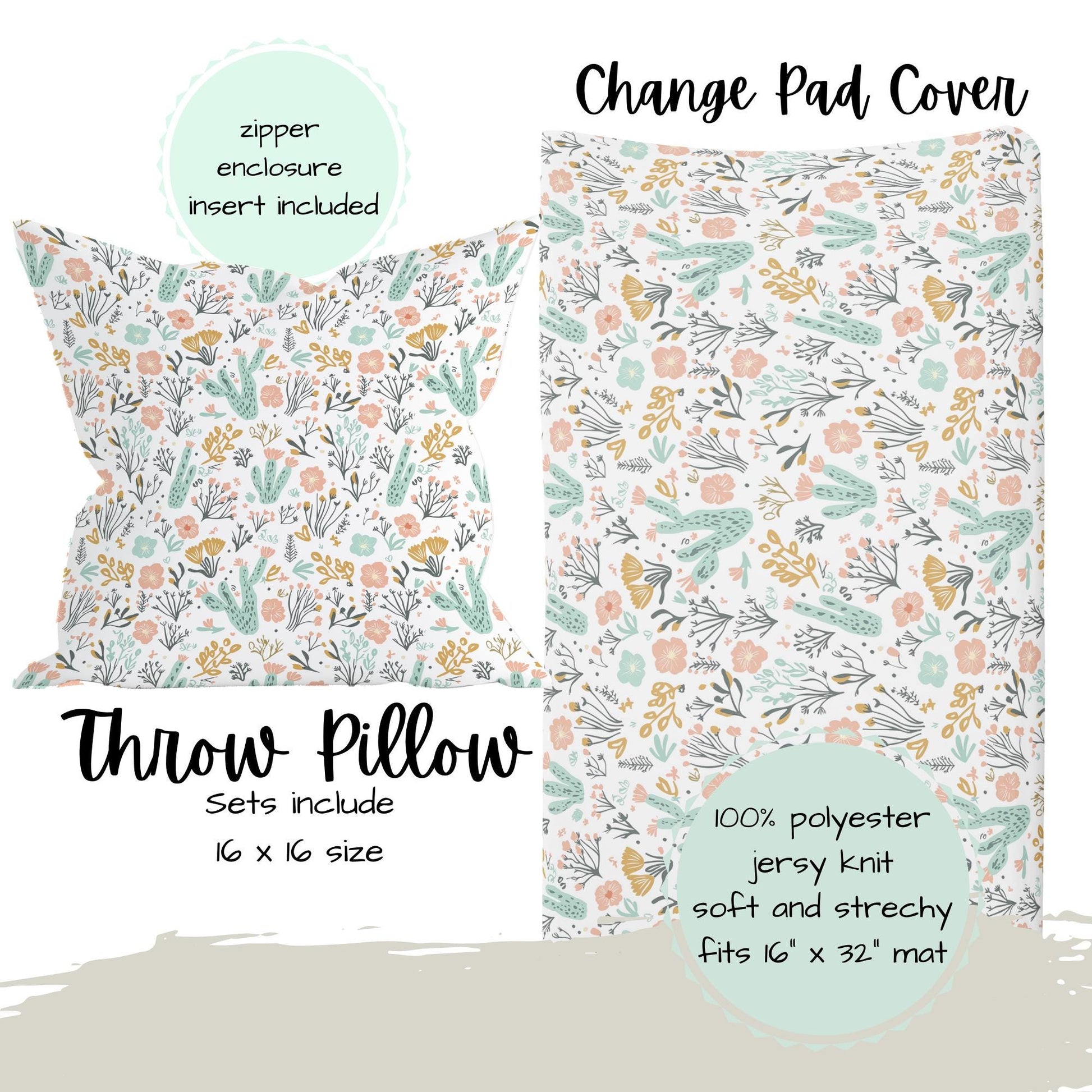 Baby Girl Crib Bedding, Boho Desert Nursery Bedding Set, Cactus Crib Set, Southwestern Baby Bedding, Custom Blanket, Baby Shower Gift