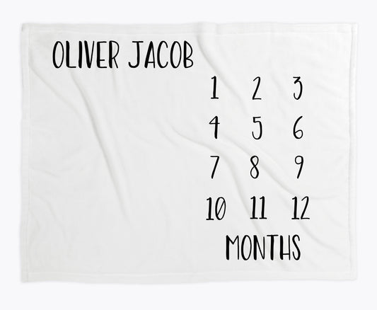 MILESTONE BLANKET - MODERN BLACK AND WHITE