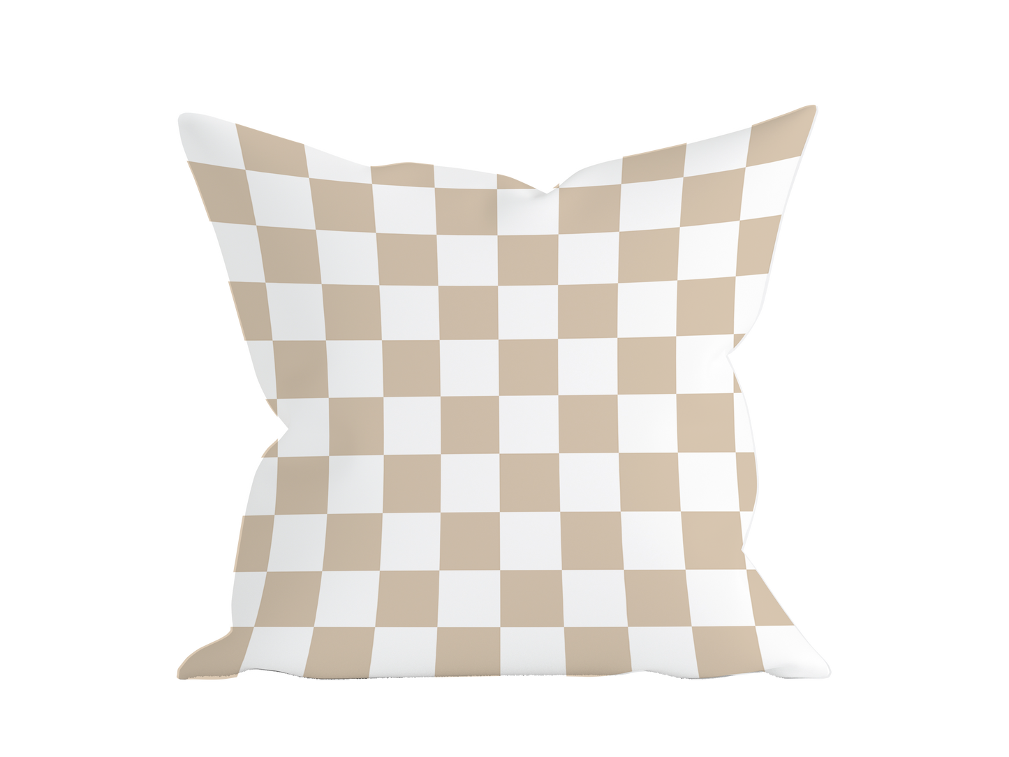 THROW PILLOW - TAN CHECKERED