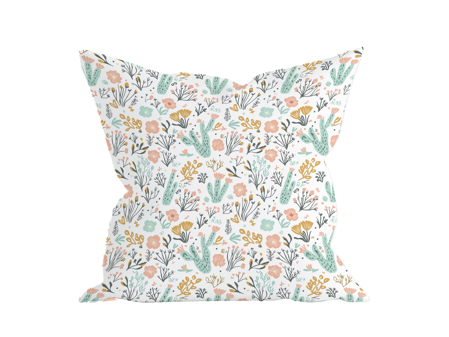 Boho Desert Bloom Bedding – Personalized Name Pillow – Twin, Queen, King Sizes