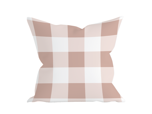 THROW PILLOW - PINK BLUSH GINGHAM