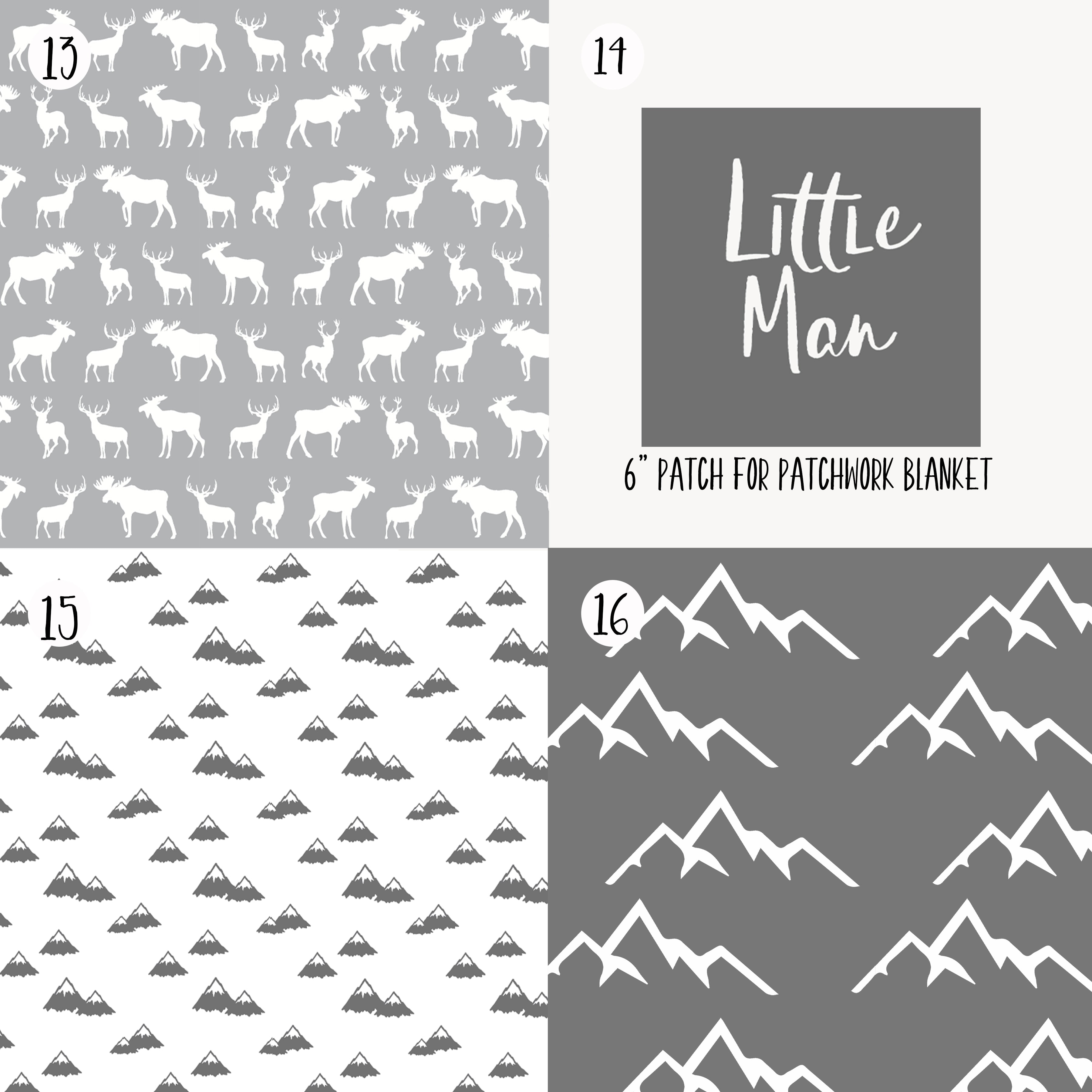 Gray Woodlands Fabric Options for Crib Bedding