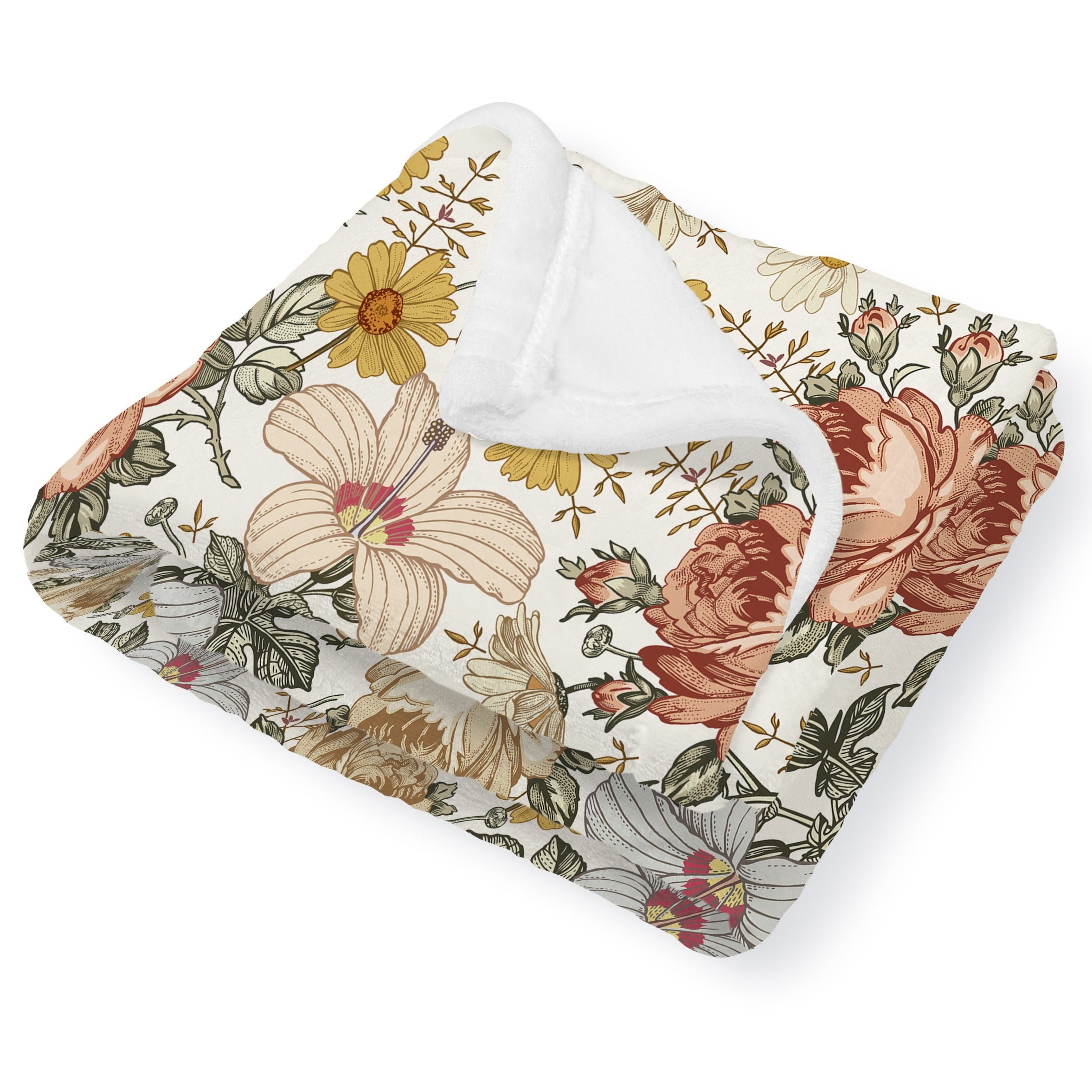 Vintage Wildflower Floral Minky Blanket