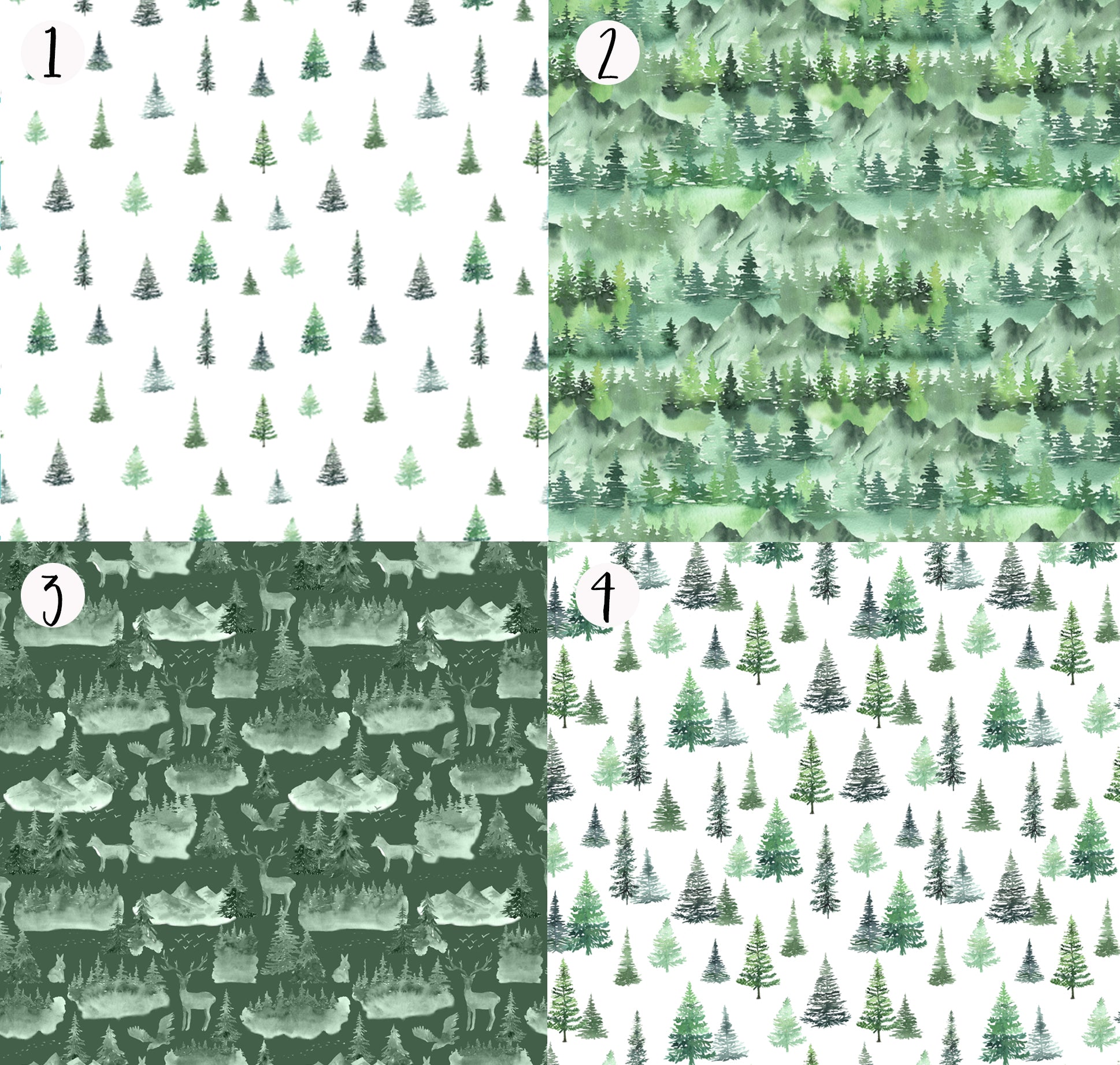 Woodlands Forest Crib Bedding Fabric Options