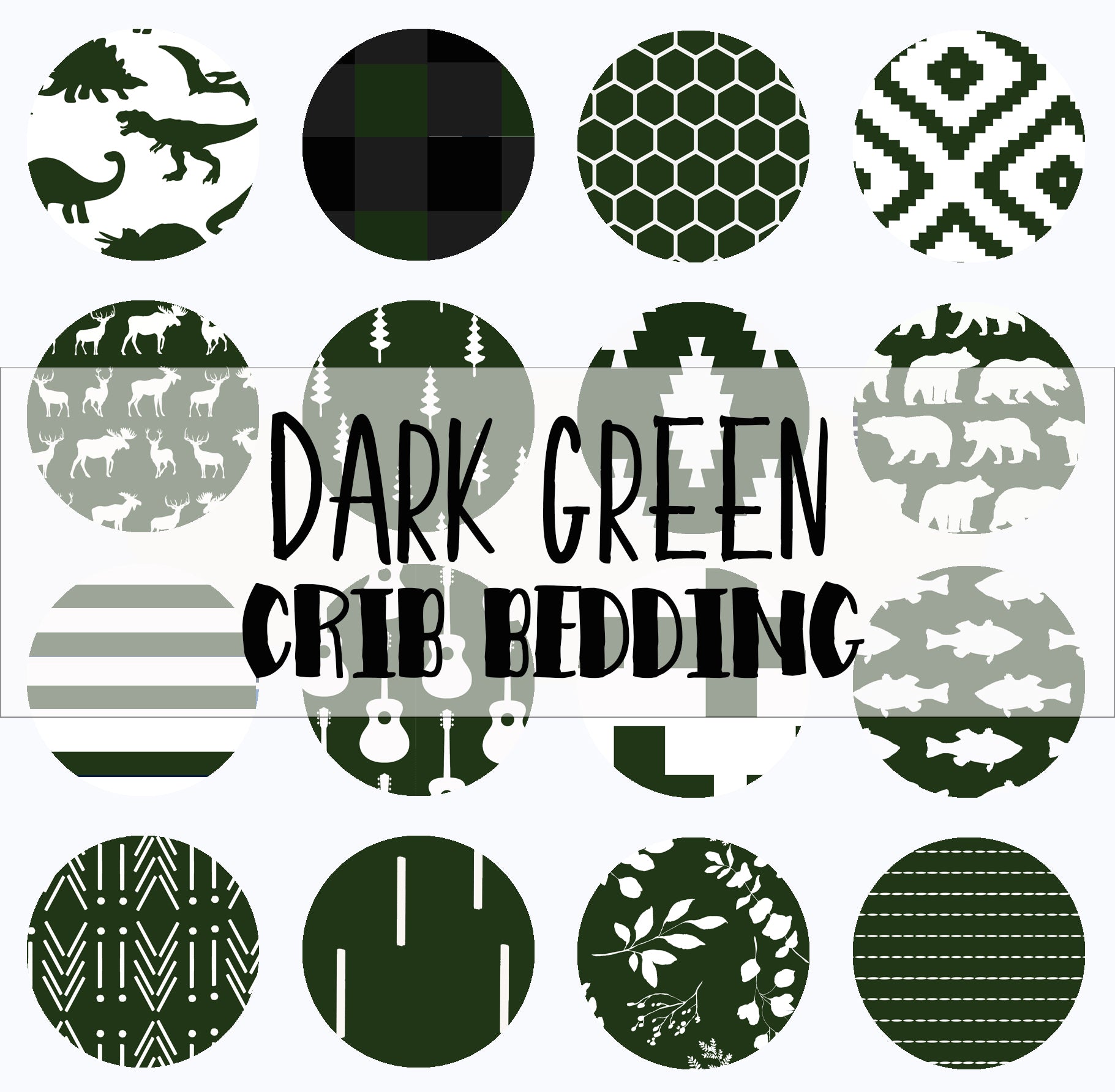 Dark Green Crib Bedding Fabric Options