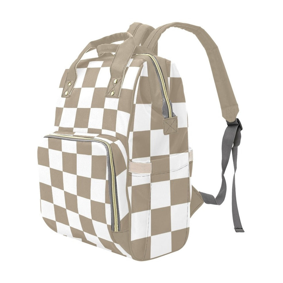 DIAPER BAG BACKPACK | TAN CHECKER