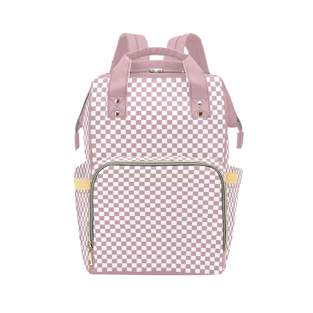 DIAPER BAG BACKPACK | PINK CHECKERED