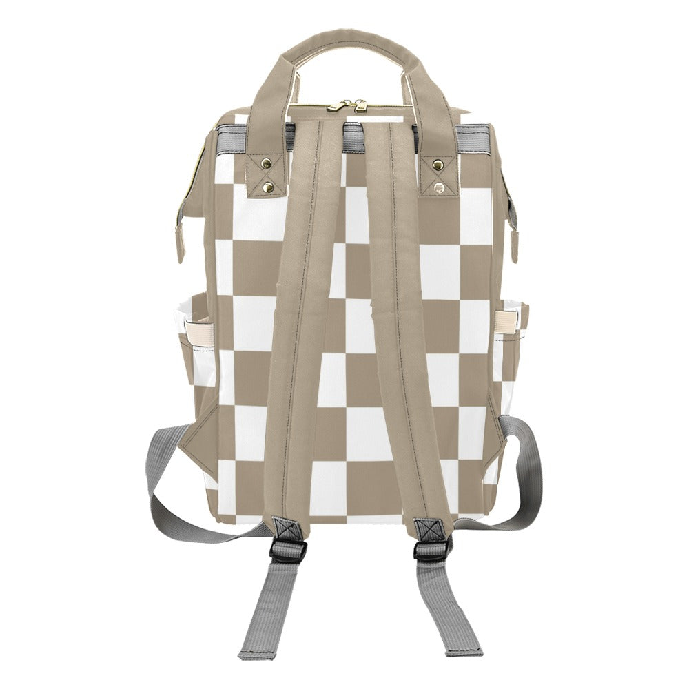 DIAPER BAG BACKPACK | TAN CHECKER