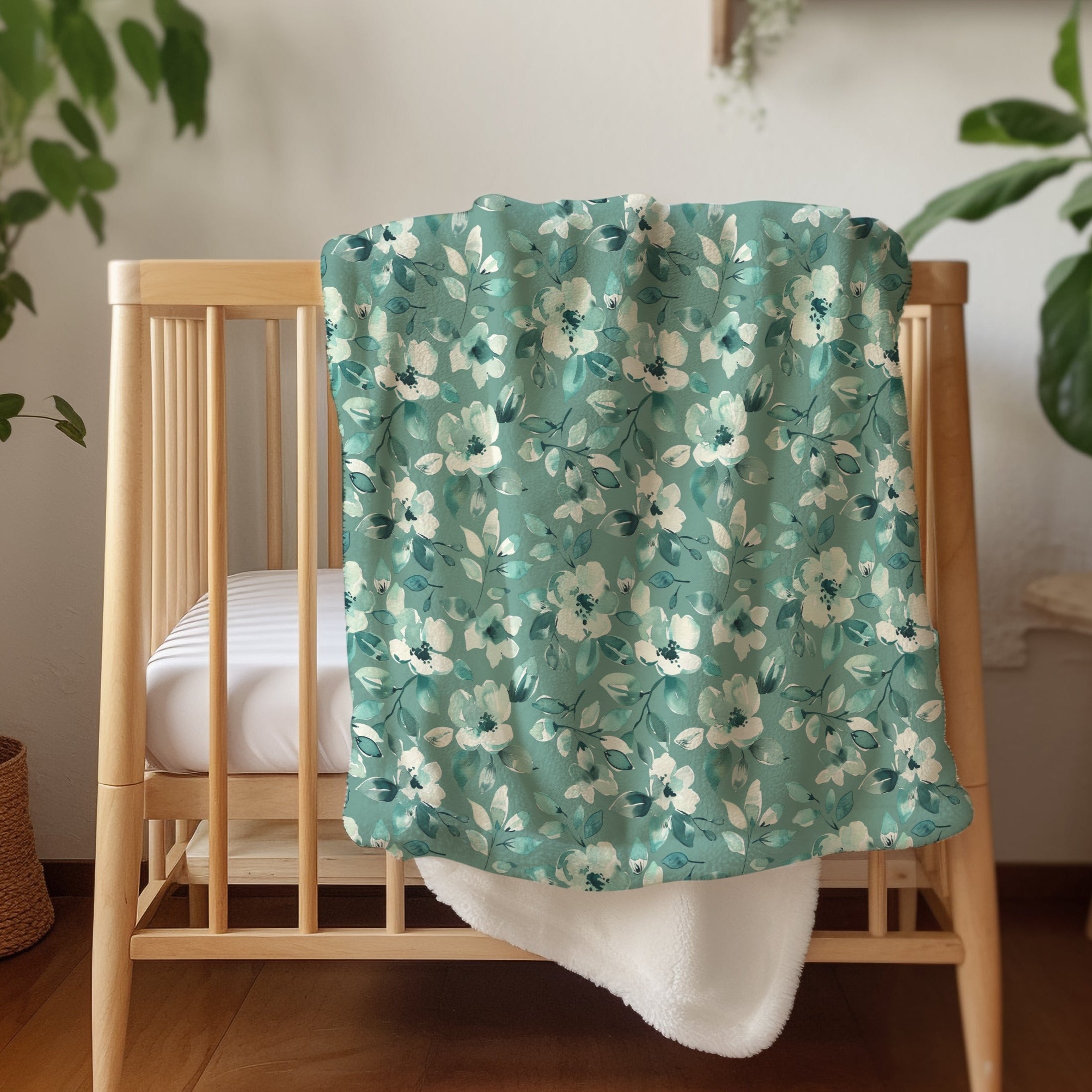 MINKY BLANKET I TEAL FLORAL