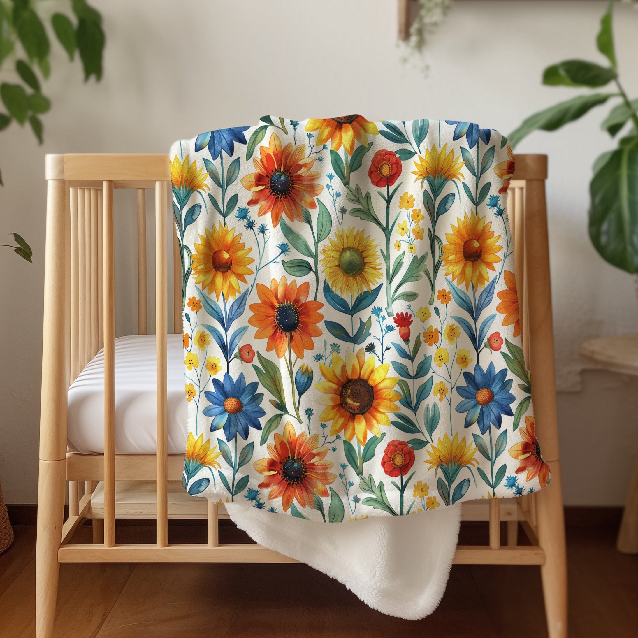 MINKY BLANKET I BRIGHT PRIMARY FLORAL