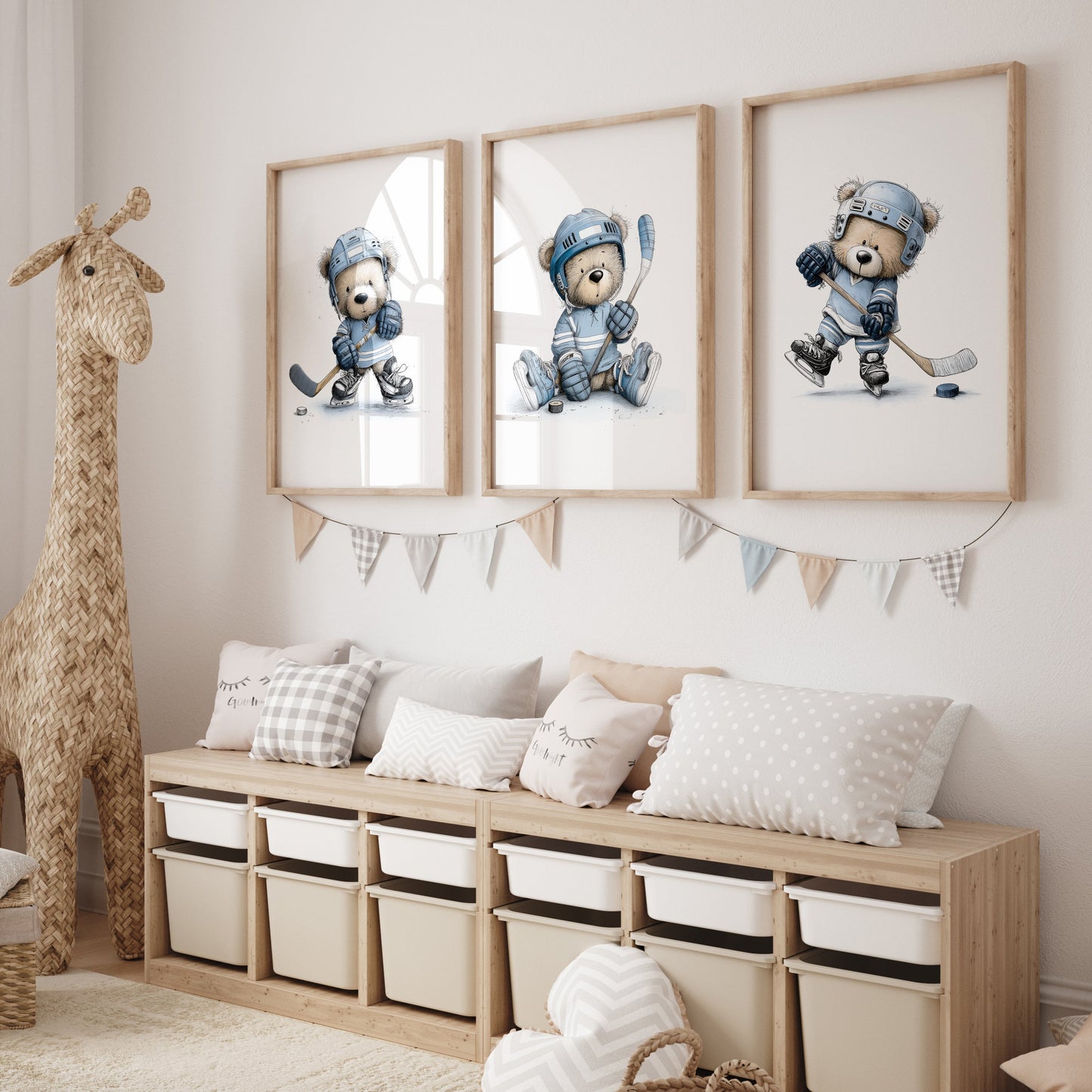 HOCKEY NURSERY PRINTS IN BLUE (DIGITAL DOWNLOAD) (Copy)