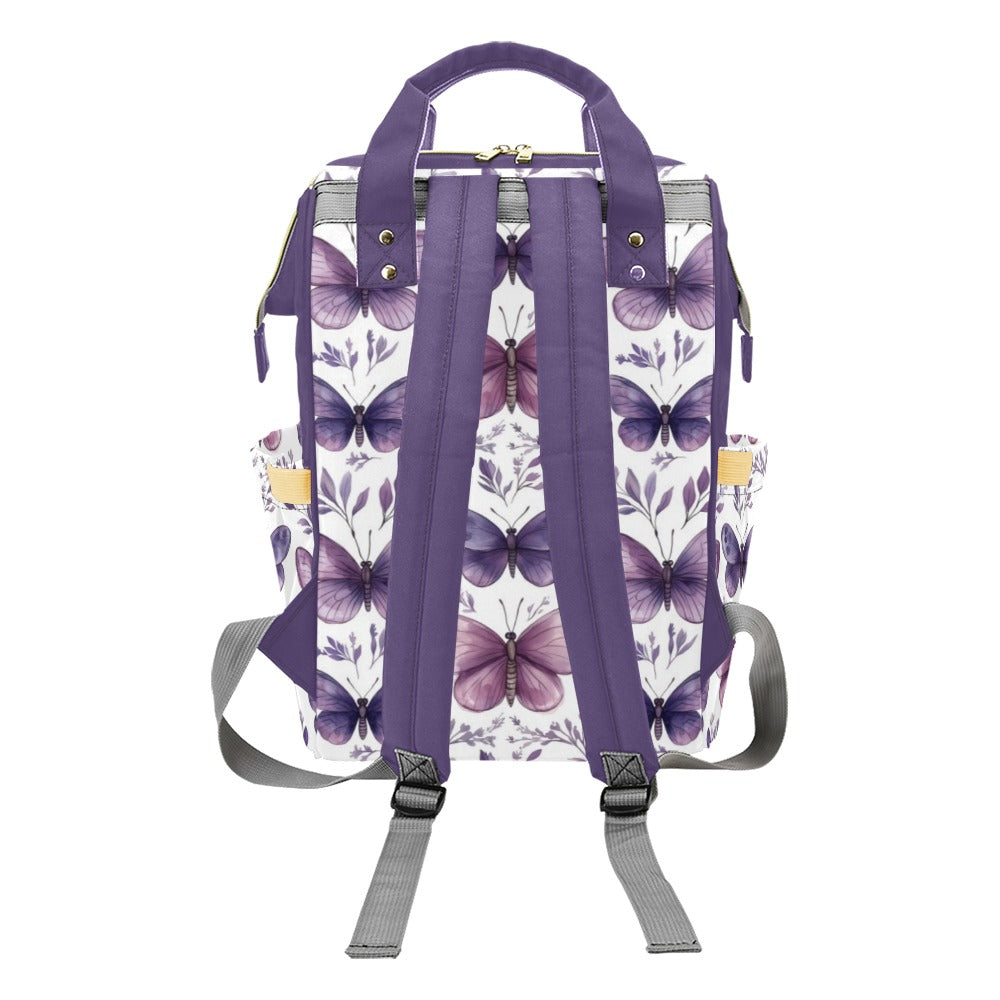 DIAPER BAG BACKPACK - PURPLE BUTTERFLY