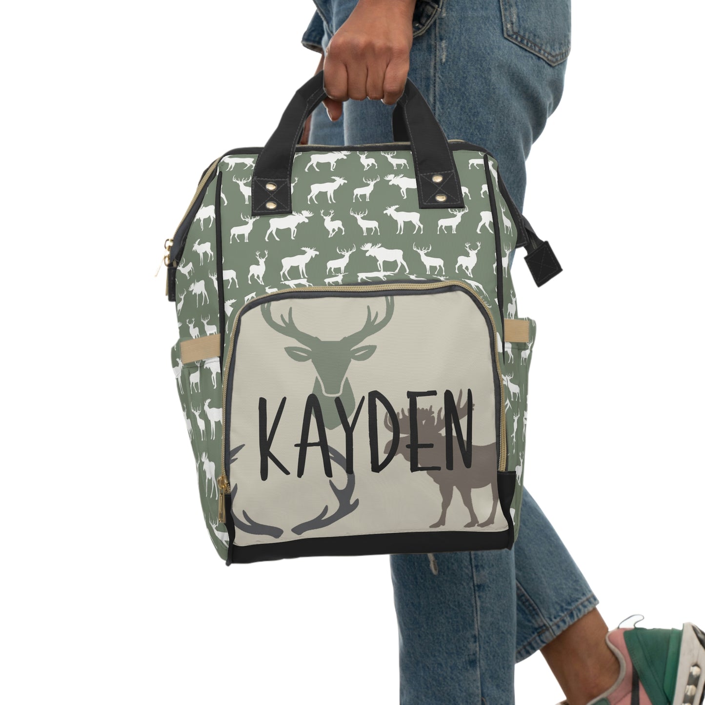 PERSONALIZED DIAPER BAG BACKPACK | WOODLAND BUCK