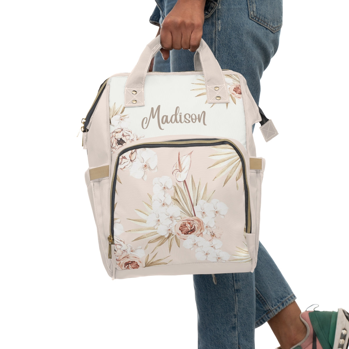 PERSONALIZED DIAPER BAG BACKPACK | TROPICAL BOHO FLORAL