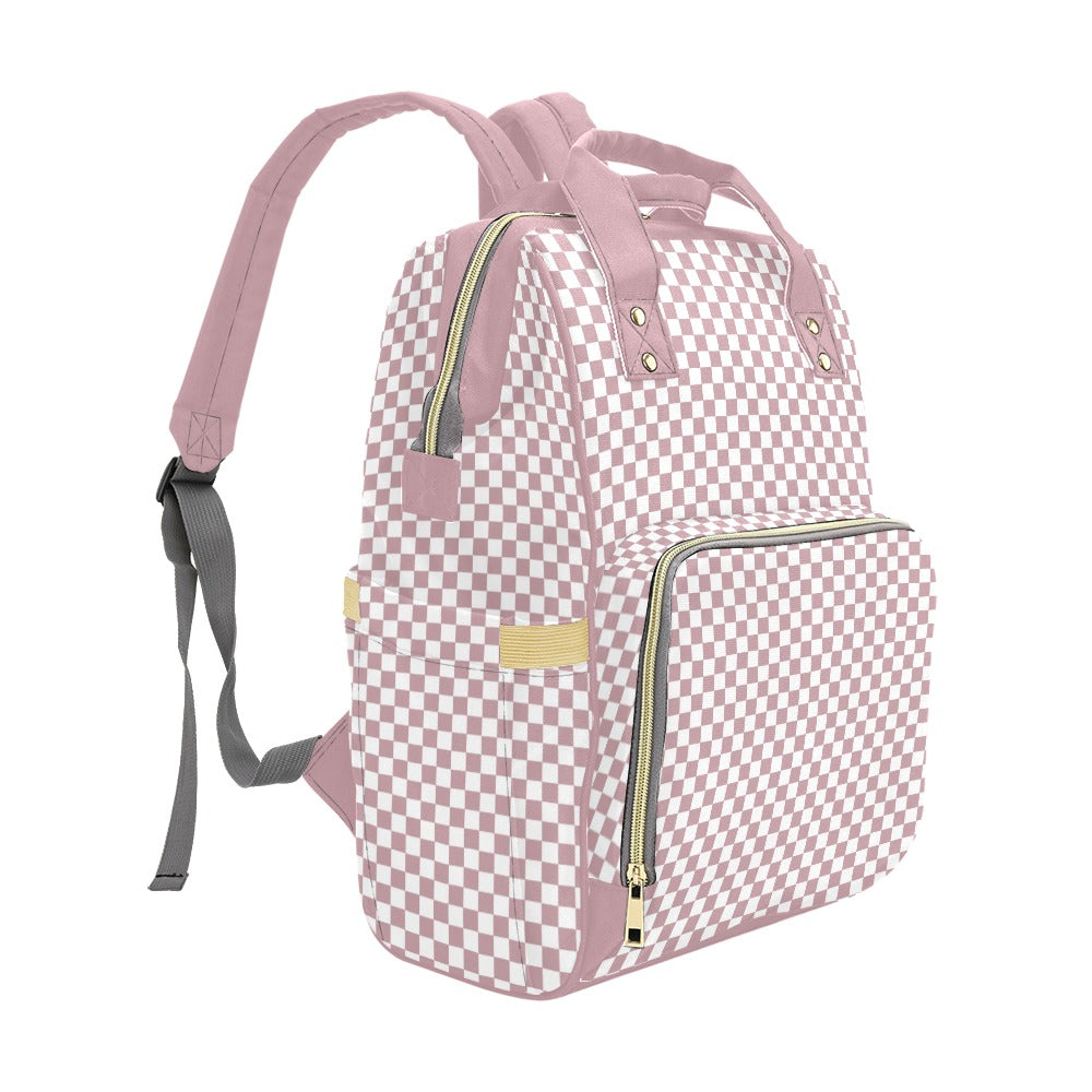 DIAPER BAG BACKPACK | PINK CHECKERED