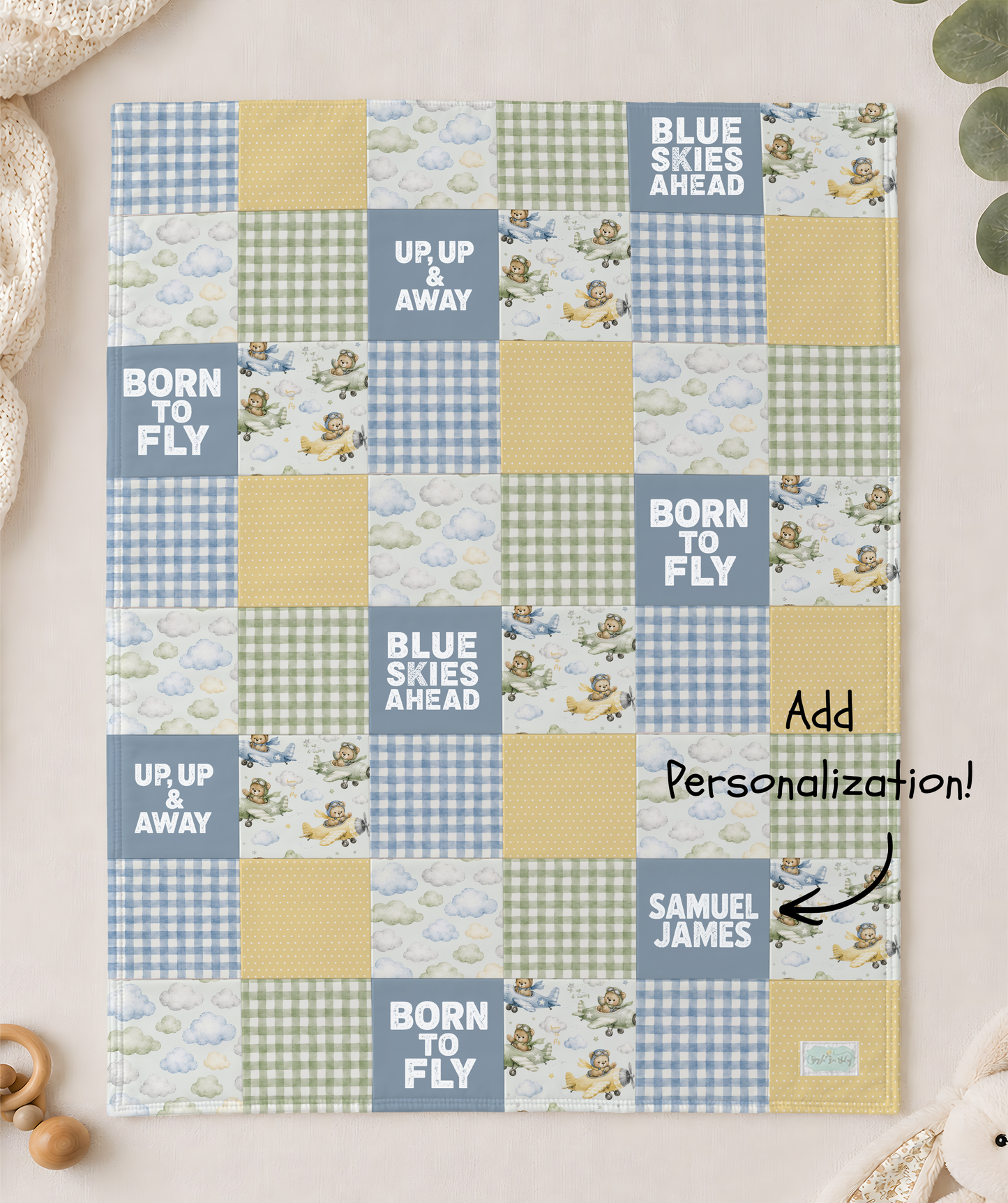 QUILT - AIRPLANE AND TEDDY BEARS
