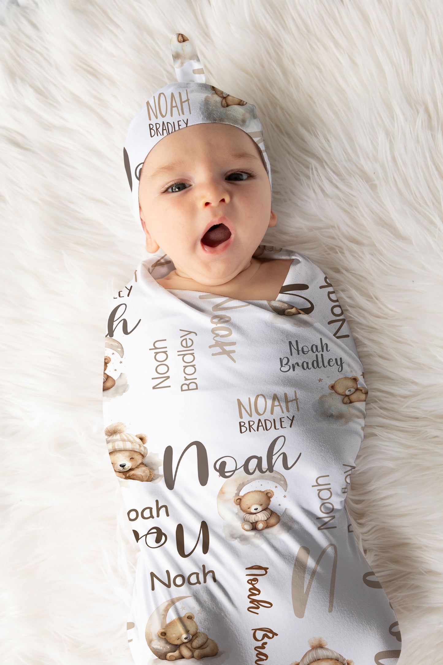 SWADDLE - NEUTRAL TEDDY BEARS