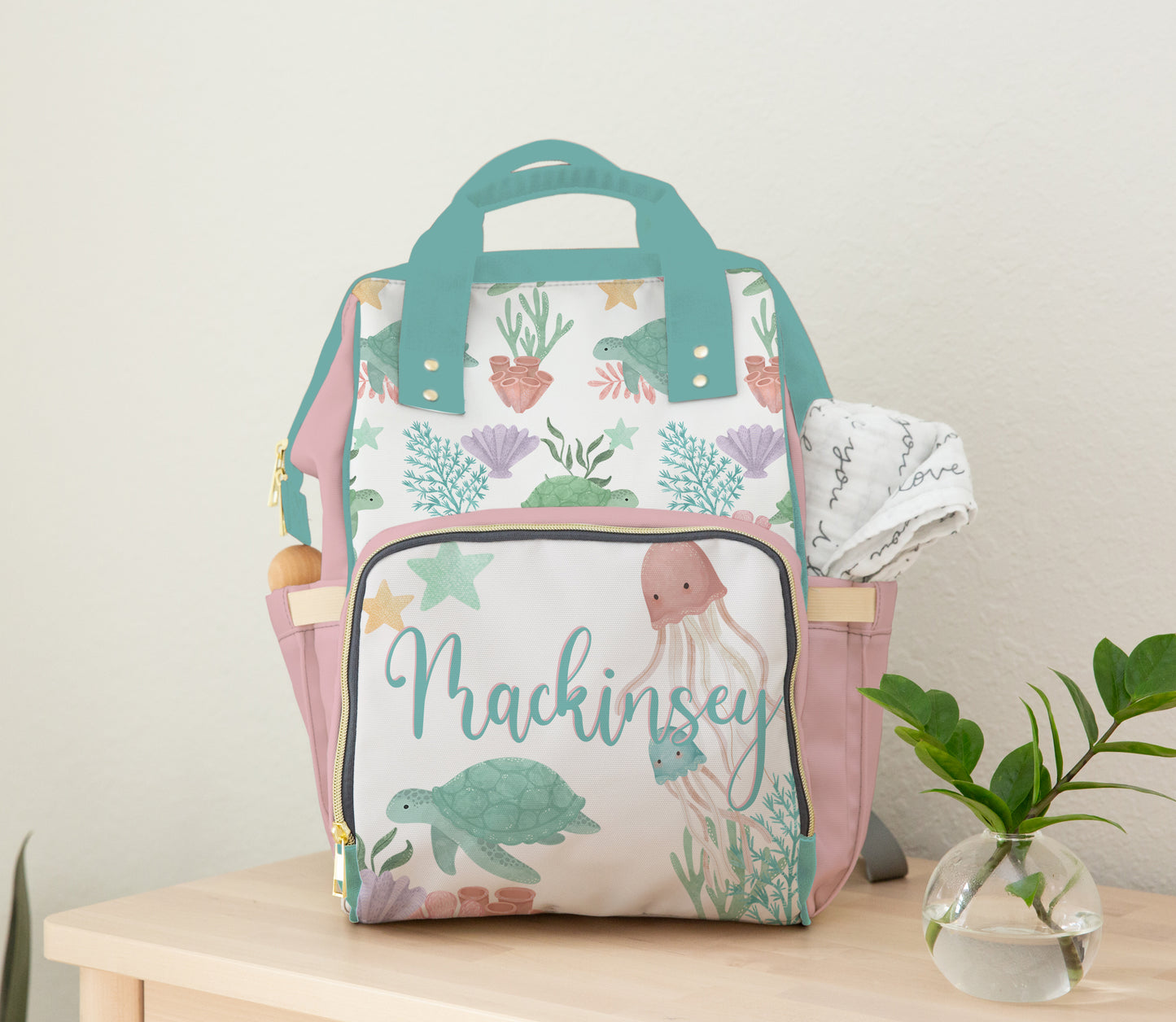 DIAPER BAG BACKPACK - UNDER THE SEA