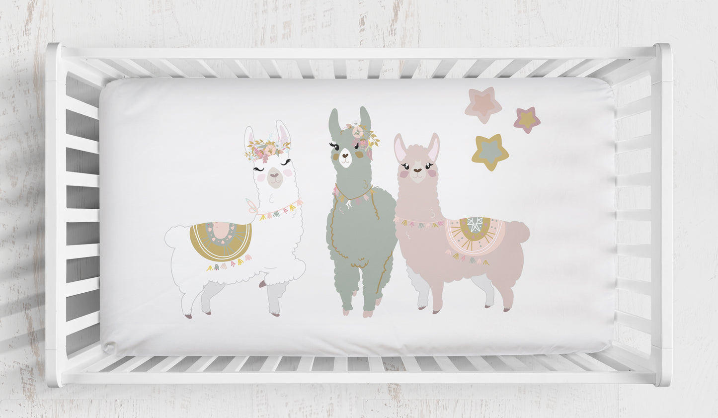 Pink Llama Crib Bedding