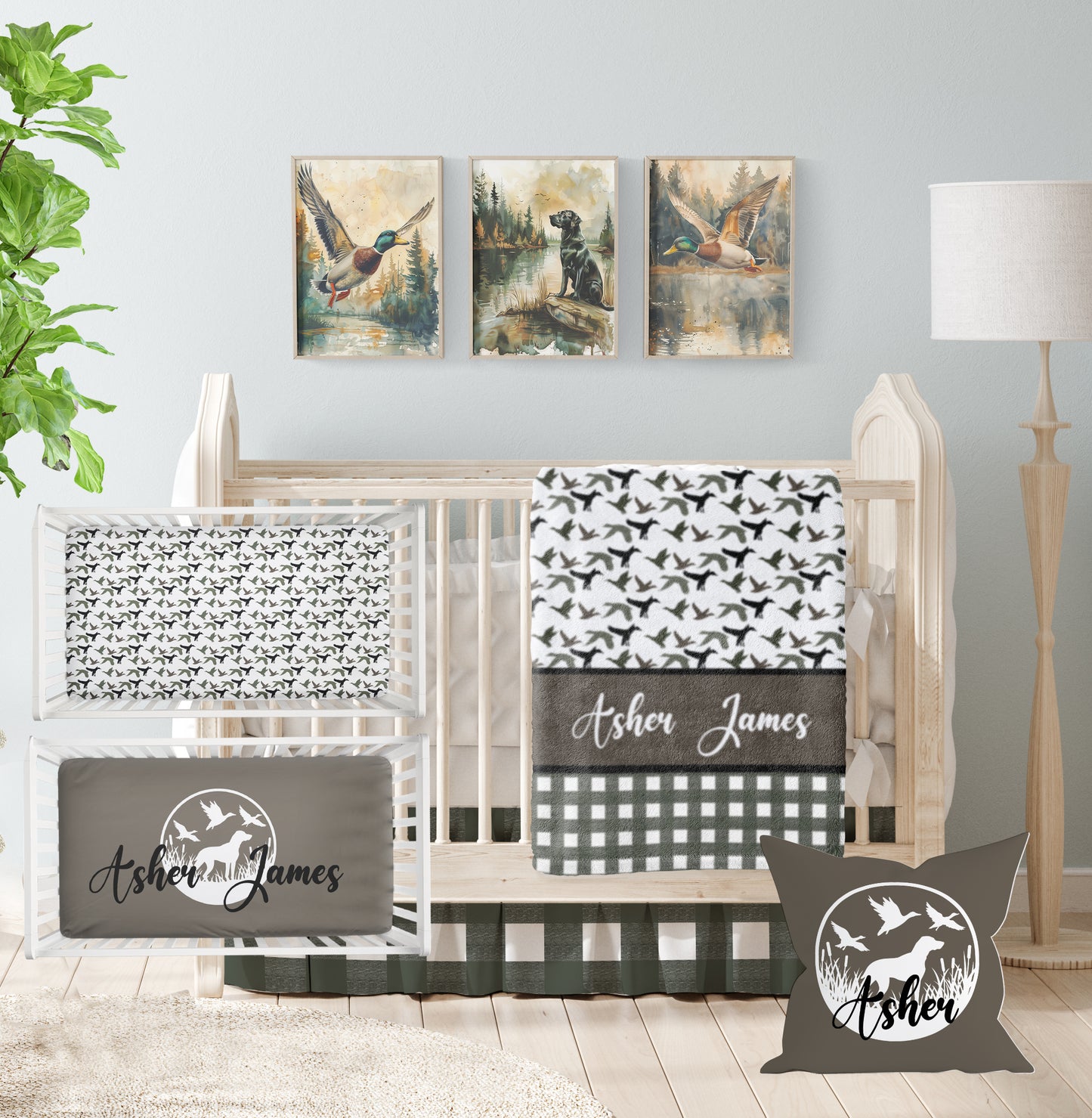 RESERVED - Crib Blanket, Crib Sheet, Gathered Crib Skirt and Pillow