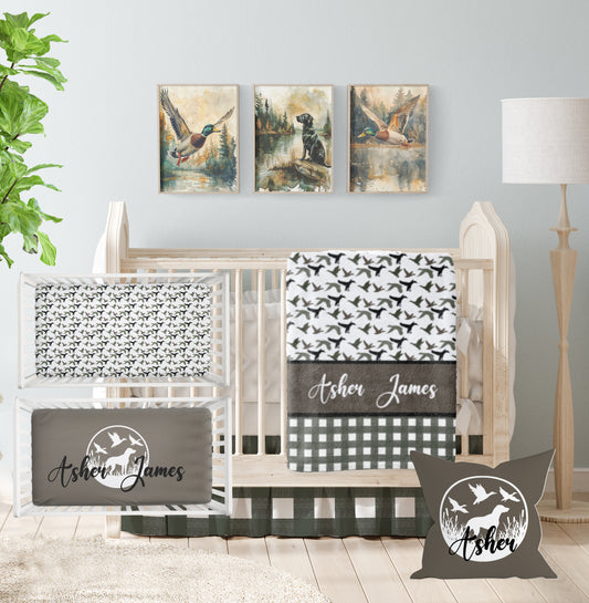 RESERVED - Crib Blanket, Crib Sheet, Gathered Crib Skirt and Pillow