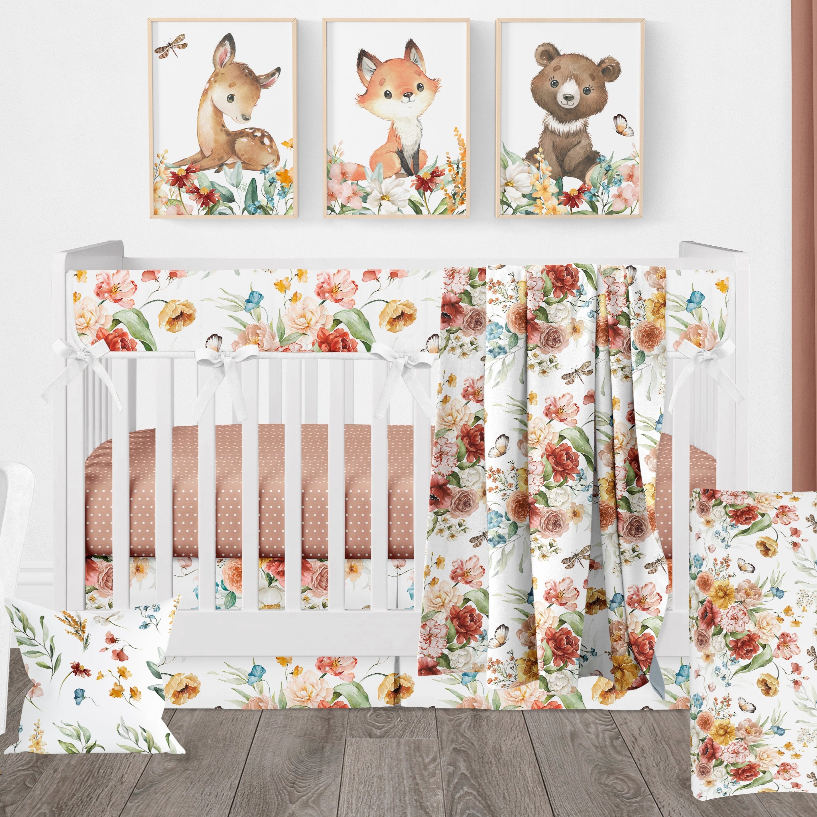 Wildflower Floral Baby Girl Nursery Bedding Set Giggle Six Baby